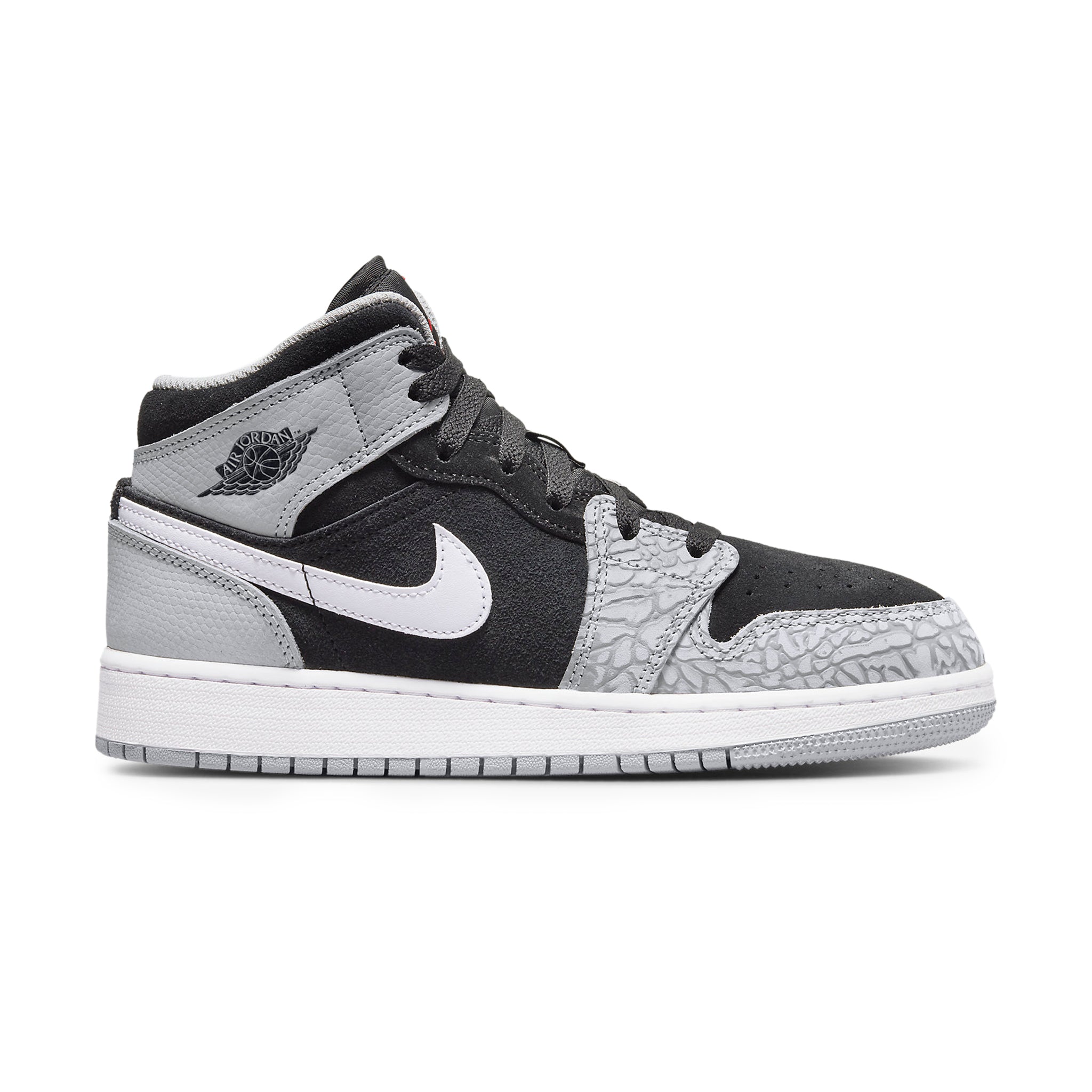Side view of Air Jordan 1 Mid SE Elephant Print (GS) DM6216-016